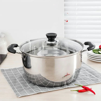 Cookware Stainless Steel Pot 1.5L-4L Double Bottom Soup Pot Nonmagnetic Cooking Multi-purpose Cookware Non-stick Pan General Use