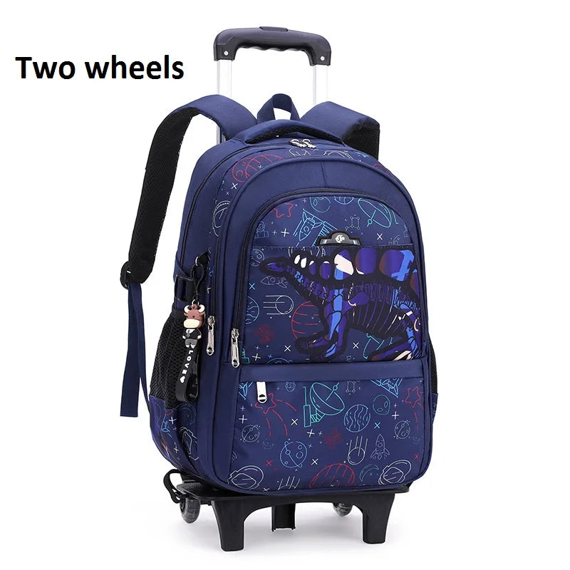 Waterproof School Bags for Boys Trolley Schoolbag Kids' Luggage Book Bags Men Backpack with 6 Wheels Stairs Mochila Escolar Sac