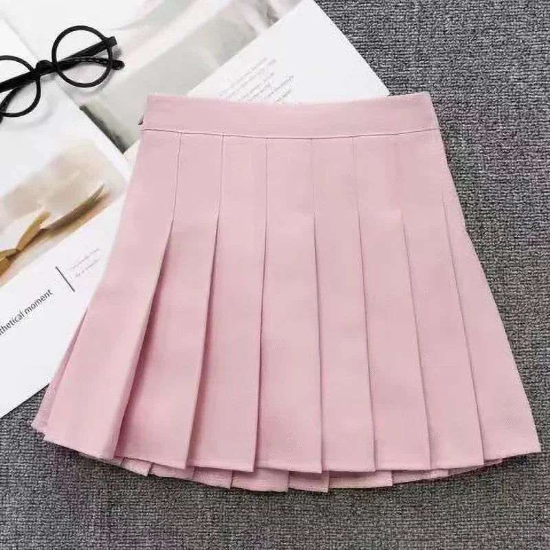 Children's Girl Pleated Skirts High Waist Fashion Skirts Korean Style All-Match Dance Skirt College Style Student Uniform Skirts