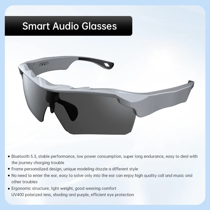 K08 Smart Audio Glasses Polarized Lenses Anti-Blue Light Lenses Cycling Bluetooth Glasses Headphones