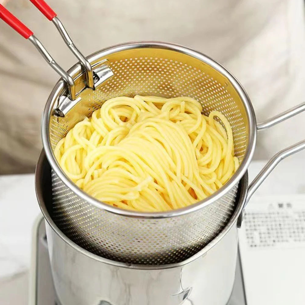 1200ML Deep Fryer 304 Stainless Steel Fryer with Frying Basket Auxiliary Food Pot To Deepen Japanese Milk Pot Kitchen Appliance