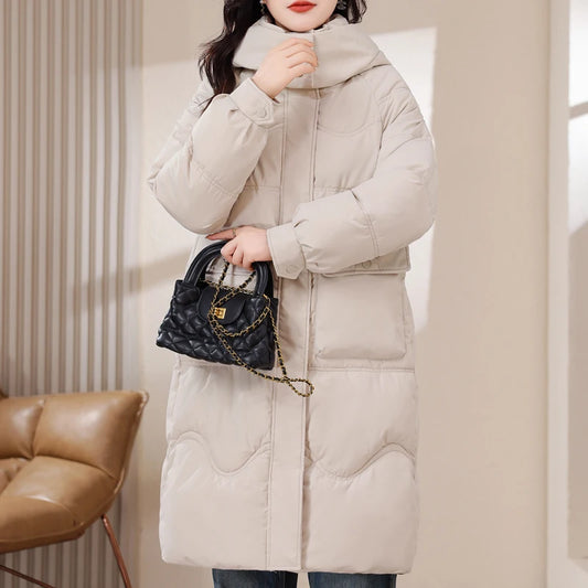 XL-8XL Oversized Outerwear Women Winter Long Parkas Hooded 2024 Casual Loose Thick Warm Lady Jackets Plus Size Women Clothing