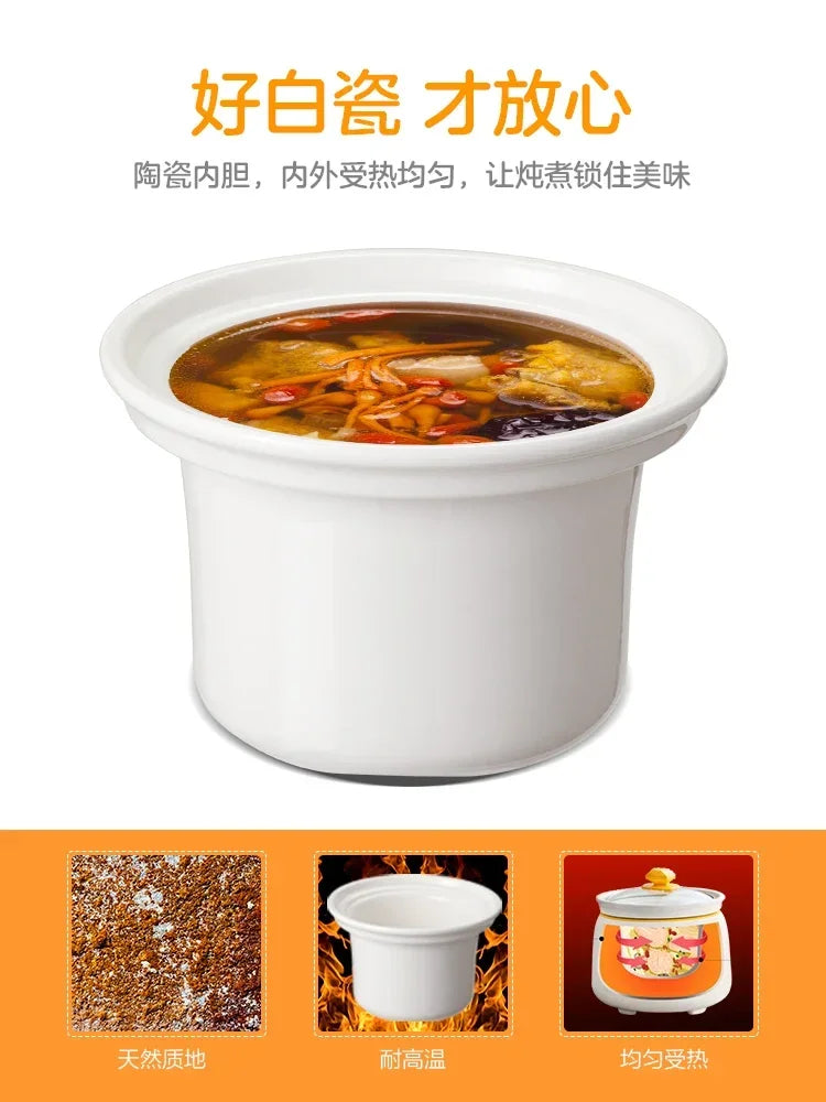 220V Electric Stewpot - Mini Baby Food Pot with Automatic Multifunctional Cooking for Porridge and Stew