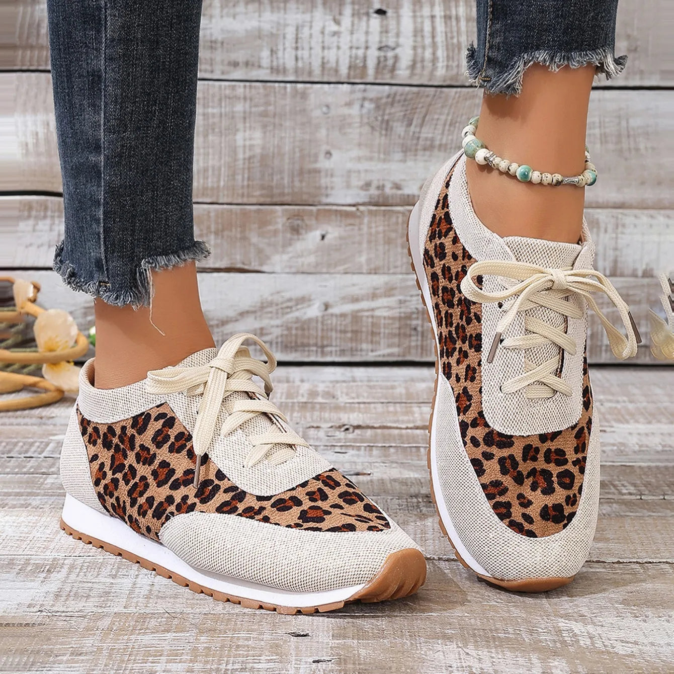 Women Casual Shoes Autumn Platform Leopard Sneakers Women Casual Flat Walking Shoes for Women Plus Size Outdoor Designer Shoes