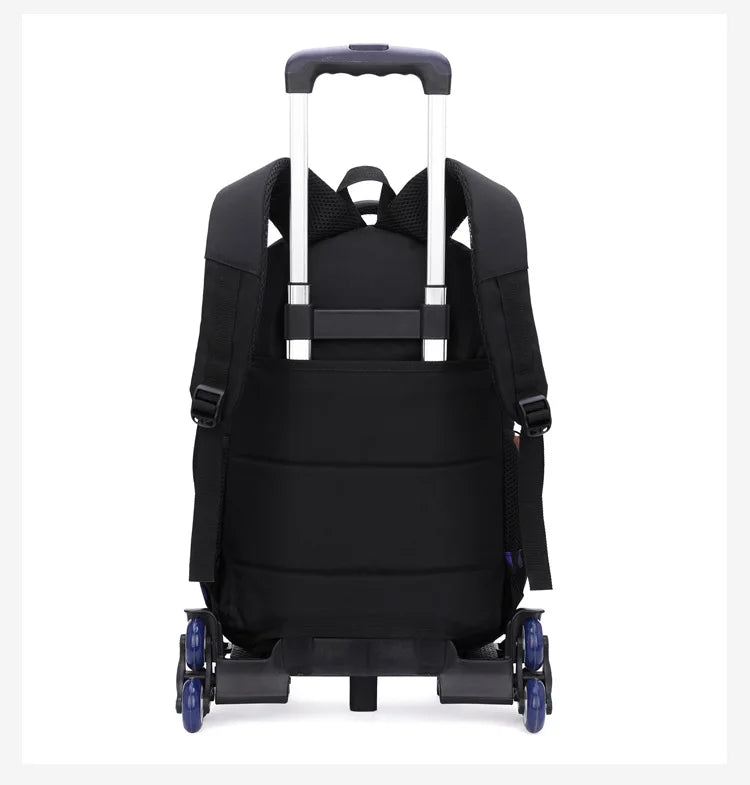 Waterproof School Bags for Boys Trolley Schoolbag Kids' Luggage Book Bags Men Backpack with 6 Wheels Stairs Mochila Escolar Sac