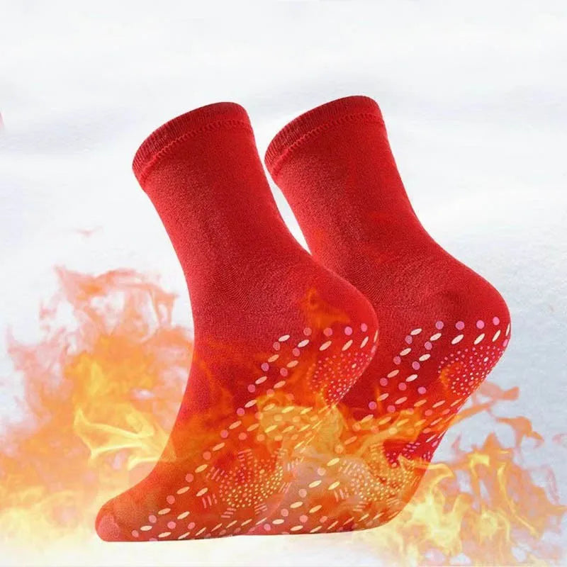 1Pair Tourmaline Self-Heating Socks Winter Warm Thermal Health Care Socks Slimming Health Sock Short Sock Magnetic Therapy Sock