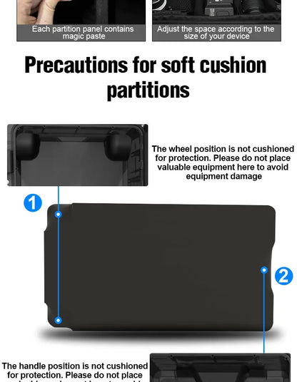 Waterproof Hard Case - Protective Roller Camera Case with Foam, Shock and Water Resistant, Padded Divider Available