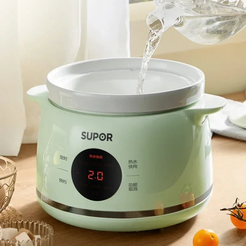 Electric Stewpot Porridge Cooking Health Care BB Pot Ceramic Automatic Stew Soup Pot Slow Cooker Small Stew Pot 1-2 People