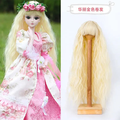 1/3 Bjd Wig 60cm BJD Dolls Handmade Wigs Curly Hair DIY Joints Doll Toys Fashion Wig  Fiber Dolls for Girls Barbie Accessories