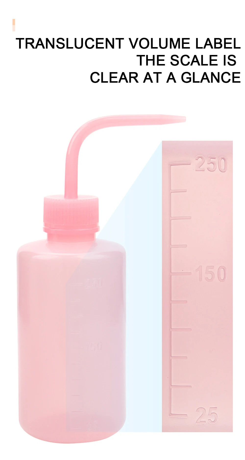 250/500/1000ml Clean False Eyelashes Elbow Pot Squeeze Bottle Washing Bottle Laboratory Measuring Bottle Supply With Scale