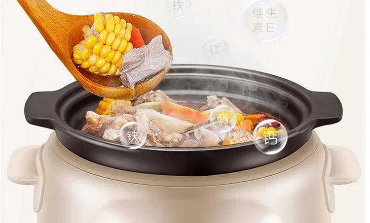 Electric stew pot, household purple ceramic soup and porridge pot, automatic porridge cooking artifact, casserole stew cup