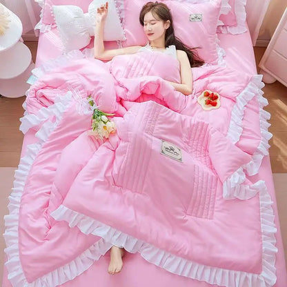 Japan Style Summer Quilt Soft Breathable Quilted Duvet Queen Skin Friendly WashableThin Comforter Lightweight Blanket