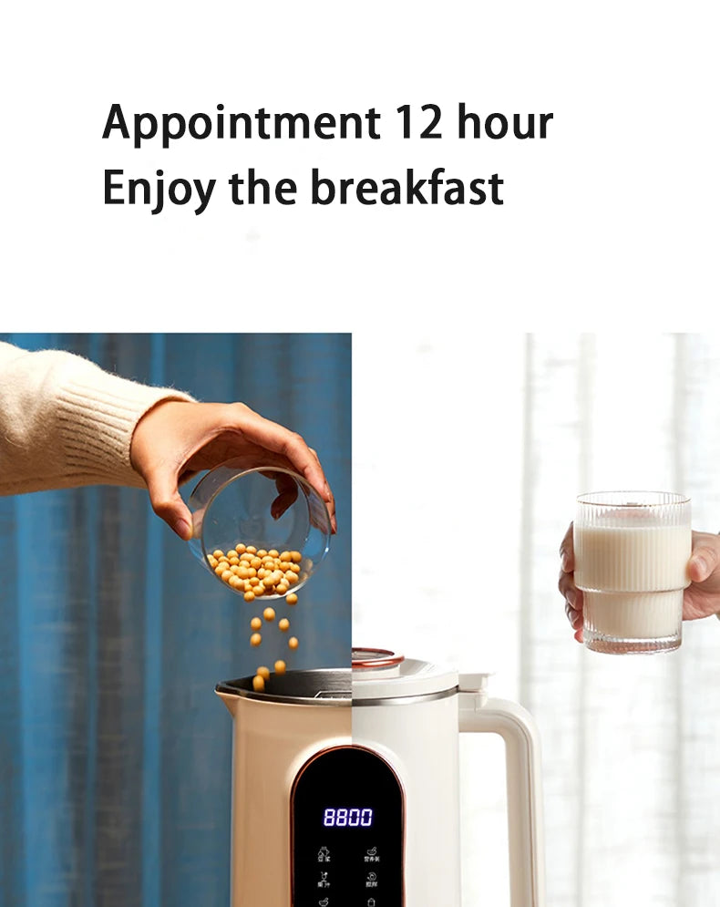 Soybean Milk Machine Electric Juicer Blender Mini Soy Milk Maker Home Wall Breaking Machine 10-leaf Blade Kitchen Appliances