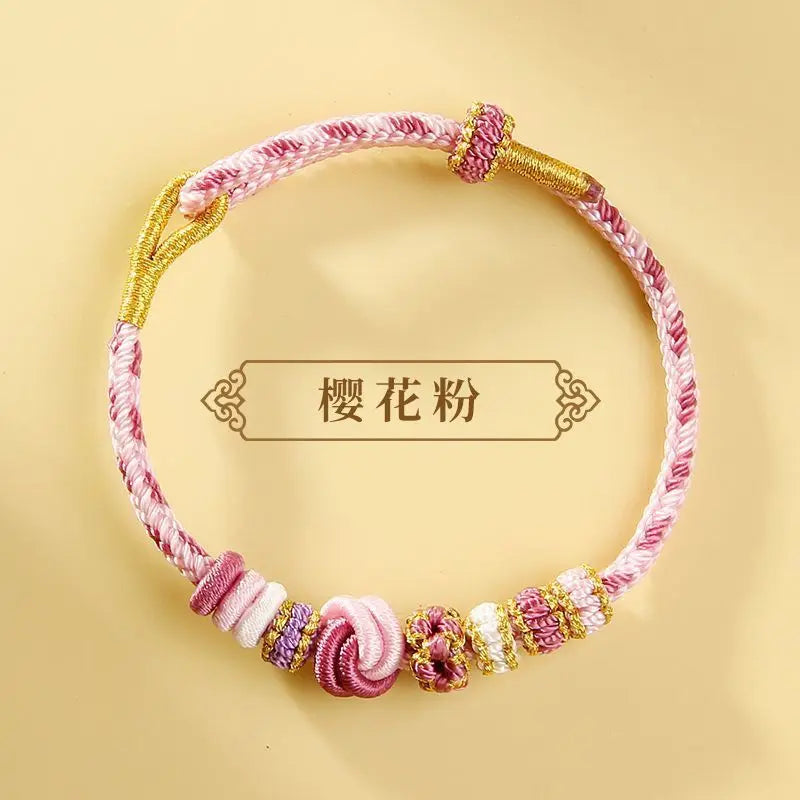 Dragon Year Animal Year Hand Woven Hand Rope Semi-Finished Products Couple Bracelet Wearable Lucky Beads Girlfriend Gifts