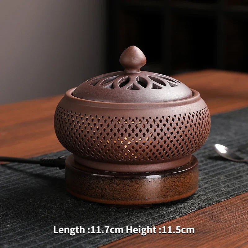 Ceramic Electric Incense Burner Home Indoor Timing Temperature Control Incense Burner Point/seal Incense Powder Heating Tools