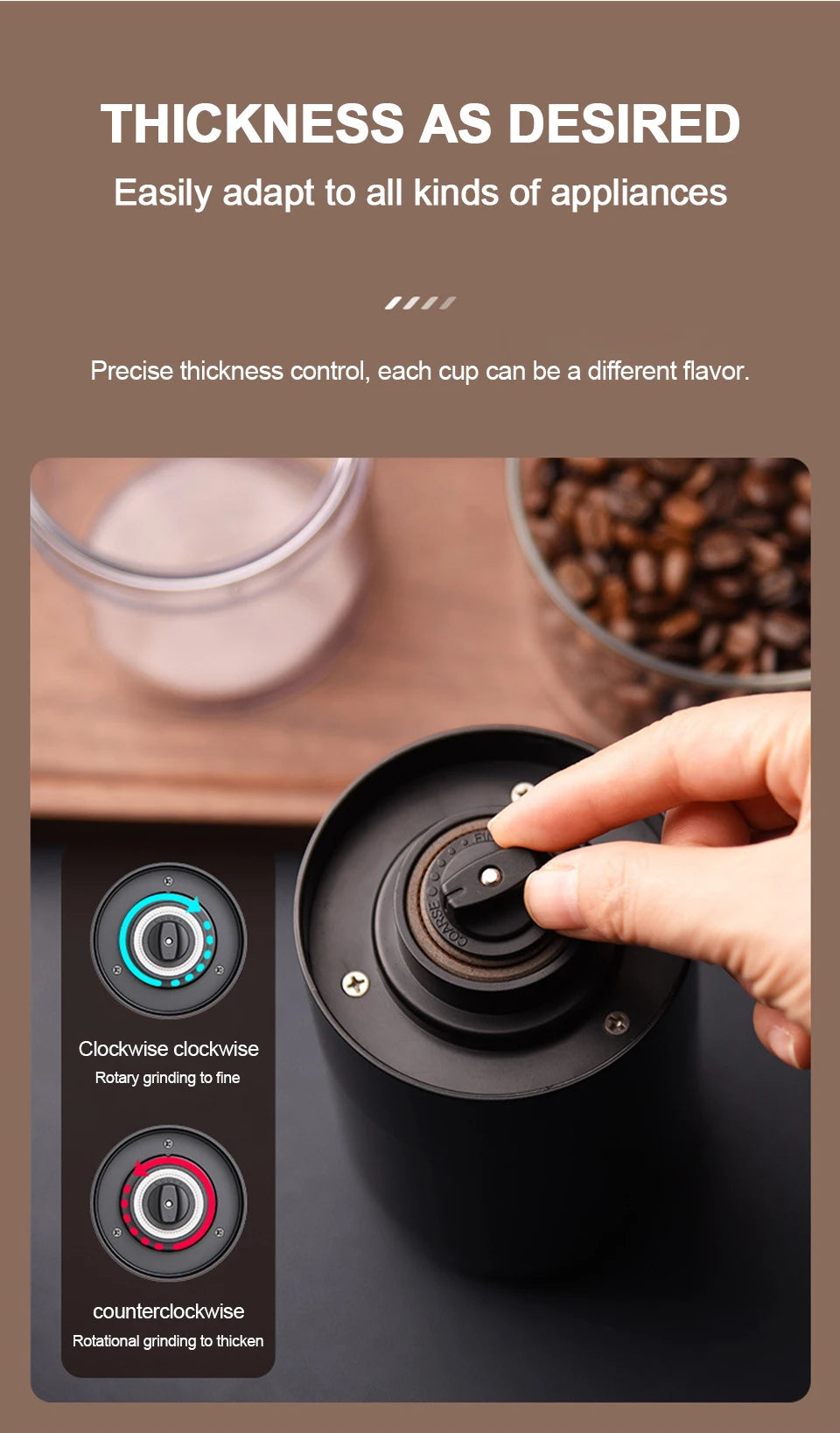 Wireless Electric Coffee Grinder Machine Type-C Charging Portable Coffee Bean Mill Coarse Grains Spice Herb Crusher Kitchen Tool