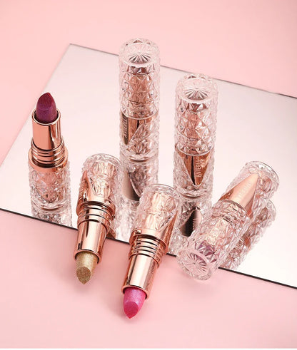 Quicksand Gold Lipstick Fine Glitter lipstick, Moisturizing Silky Mermaid Girl Pink, Long-Lasting Waterproof Grapefruit Orange