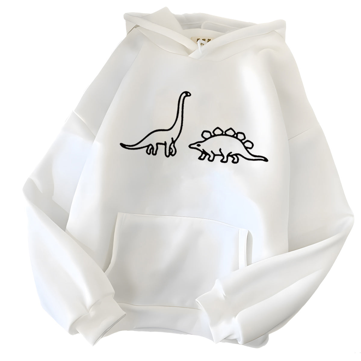 Hirsionsan Kawaii Dinosaurs Print Hoodies Women Soft Warm Loose Casual Sportwear Female Sweatshirt Fleece Ladies Clothes 2023