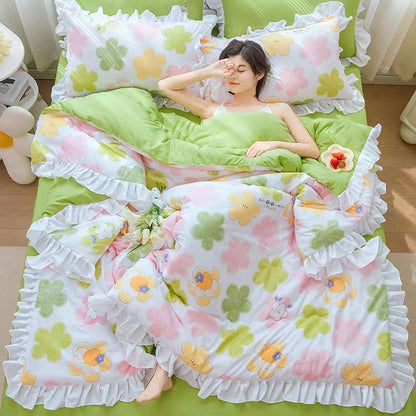 Japan Style Summer Quilt Soft Breathable Quilted Duvet Queen Skin Friendly WashableThin Comforter Lightweight Blanket