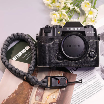 Suitable for Fuji X-T50 camera leather base micro single retro simple protective base leather cover wrist strap accessories