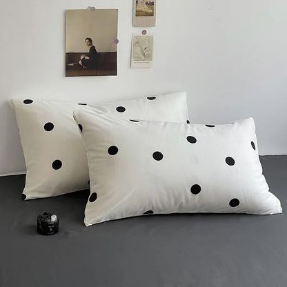 Simple Style Bed Linen Set Skin-friendly Bedsheet Set Pillowcase 이불세트 Brushed Bedclothes Single/Full/Queen/King Size Bedding Set