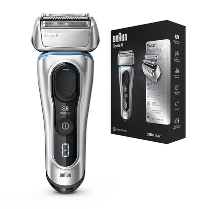 Braun Electric Razor for Men, Series 8 8467cc Electric Foil Shaver with Precision Beard Trimmer, Cleaning