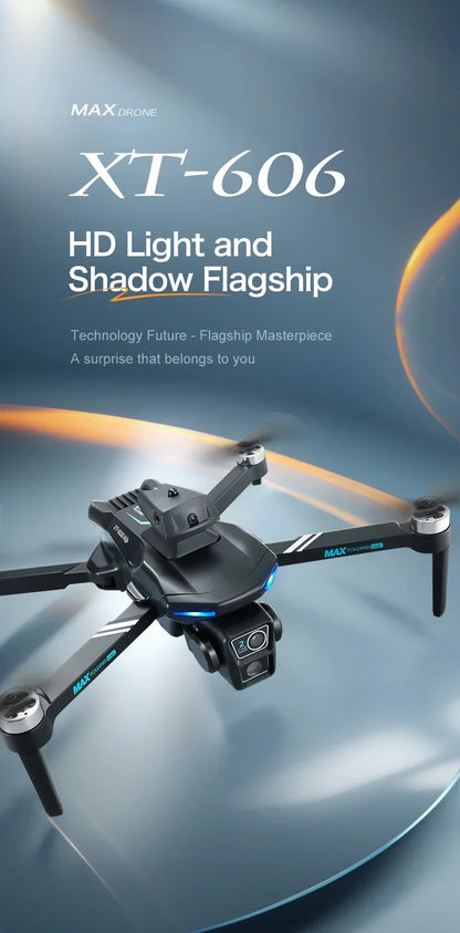 2024 New Drone XT-606 Max 2.4G Dual Servo Optical Flow Brushless Folding 6k HD Dual Camera FPV드론 Professional Aerial Dron Toy