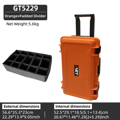 Waterproof Hard Case - Protective Roller Camera Case with Foam, Shock and Water Resistant, Padded Divider Available