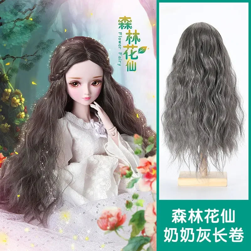 1/3 Bjd Wig 60cm BJD Dolls Handmade Wigs Curly Hair DIY Joints Doll Toys Fashion Wig  Fiber Dolls for Girls Barbie Accessories