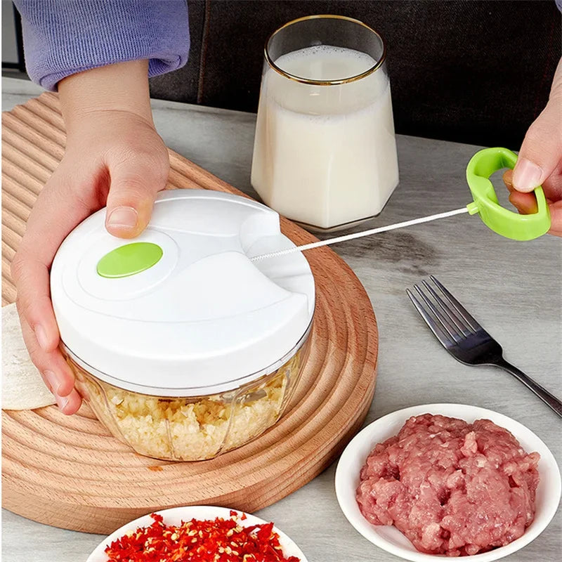 400ml Manual Food Crusher Mini Garlic Chopper Garlic Crusher Vegetable Onion Cutter Kitchen Cooking Accessories