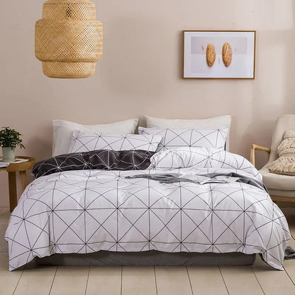 Geometric Print Queen Bedding Set Soft Comfortable King Size Duvet Cover Set Cheap Durable Single Double quilt cover  NO sheet