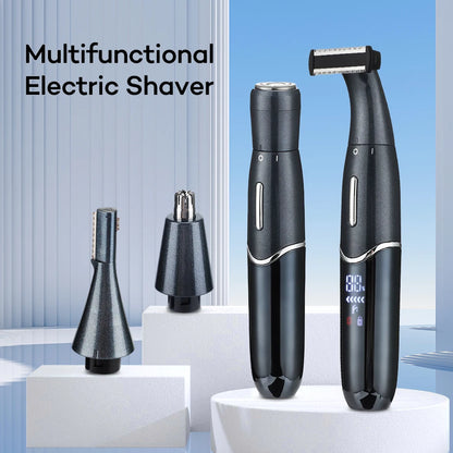 4 in 1 Rechargeable Men Electric Nose Ear Hair Trimmer Painless Women Trimming Sideburns Eyebrows Beard Hair Clipper Cut Shaver