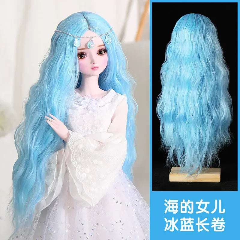 1/3 Bjd Wig 60cm BJD Dolls Handmade Wigs Curly Hair DIY Joints Doll Toys Fashion Wig  Fiber Dolls for Girls Barbie Accessories