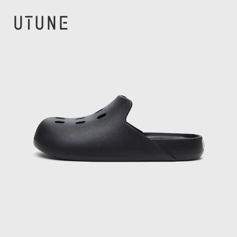 UTUNE Mules Slippers For Men shoes woman 2024 trend Outdoor Slippers Indoor Sandals Slides EVA Soft Non-slip Cozy Cloud Feeling