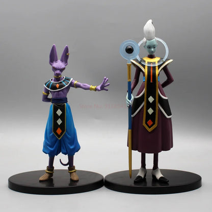 2PCS Dragon Ball Z Beerus Birusu Champa Whis Figure Super God of Destruction Pvc Figurine Collection Model Toys for Children Gif