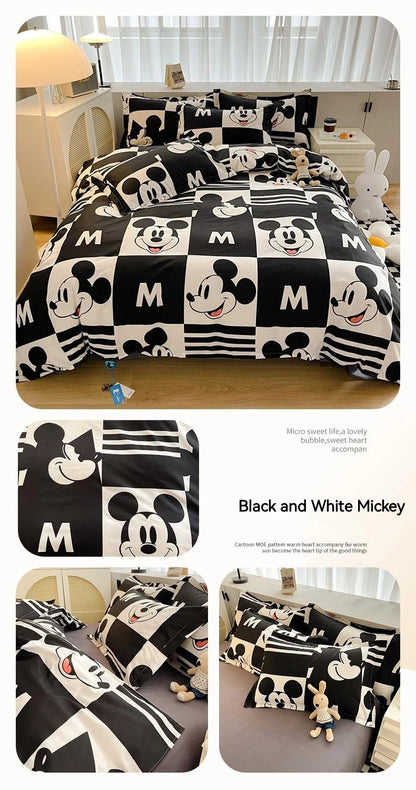 Disney Mickey Minnie Lotso Bedding Set Duvet Cover Bed Sheet Pillowcase Bedsheet Double Single King Queen Twin Size Home Textile