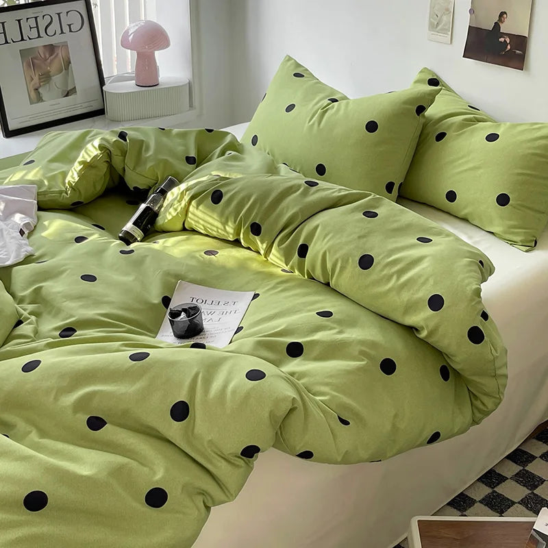 Bed Linen Bed Sheets Set Stripes Dots Duvet Cover Set Quilt Cover Bed Sheet Quilt Sets Queen Size INS Blogger Comforter Sets