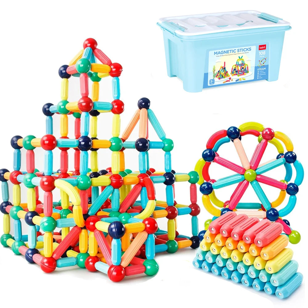 Magnetic Sticks Building Blocks Toys For Kids Montessori Educational Preschool Toddler Toy Magnet Construction Set Gift