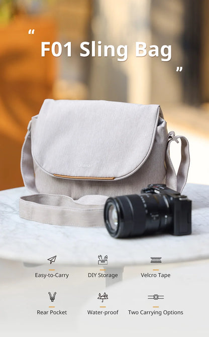 Ulanzi F02 Sling Bag 3L Capacity Waterproof Bag Outdoor Travel Camera Bag with Removable Divider for DSLR Shoulder Storage Bag