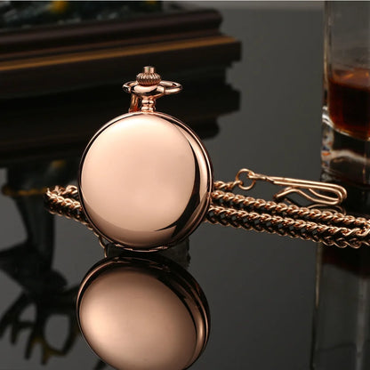 Hand Wind Mechanical Men Pocket Watch Luxury Gold Steampunk Necklace Chain Pendant Vintage Dress Fob Watches for Weeding Gift