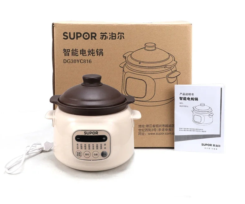 Electric stew pot  home porridge cooking artifact ceramic purple sand porridge pot fully automatic plug-in stew pot