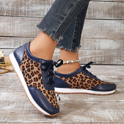 Women Casual Shoes Autumn Platform Leopard Sneakers Women Casual Flat Walking Shoes for Women Plus Size Outdoor Designer Shoes