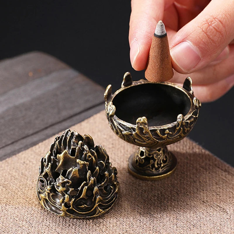 Mini Boshan Pan Incense Burner DIY Household Indoor Tower Incense Burner Zen Incense Burner Tea Ceremony Decoration Ornaments