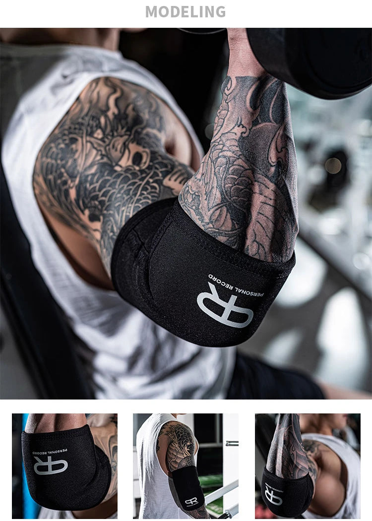 PR Premuim Elbow Sleeve for Gym Fitness 7mm Neoprene Sports Pads Weightlifting Crossfit Elbow Support Workout Protector 1 Pair