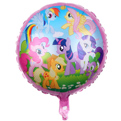 6Pcs Little Pony Foil Balloons Set Cartoon Balloon Pony Birthday Party Decoration Baby Shower Kid Toy Air Globos Supplies