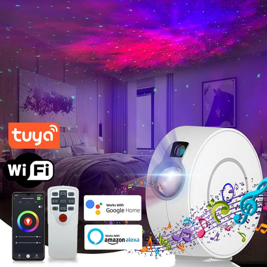 Jinashu Star and Galaxies Projector,Tuya Wifi Galaxy  Night Projector Starry Sky,LED Galaxy Projector,Lamp Alexa Google Home