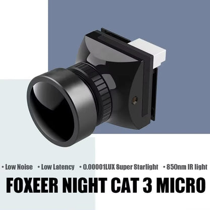 Foxeer Micro Night Cat 3 1200TVL 0.00001lux IR Sensitive Night Vision FPV Camera 850nm IR Light For RC FPV Racing Drone