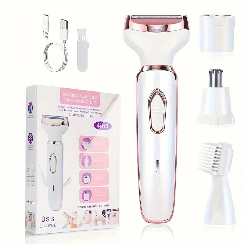 Xiaomi 4 In 1 Electric Lady Shaver Armpit Bikini Arm Leg Face Mustache Removal Painless Cordless Trimmer Razor Gifts Women