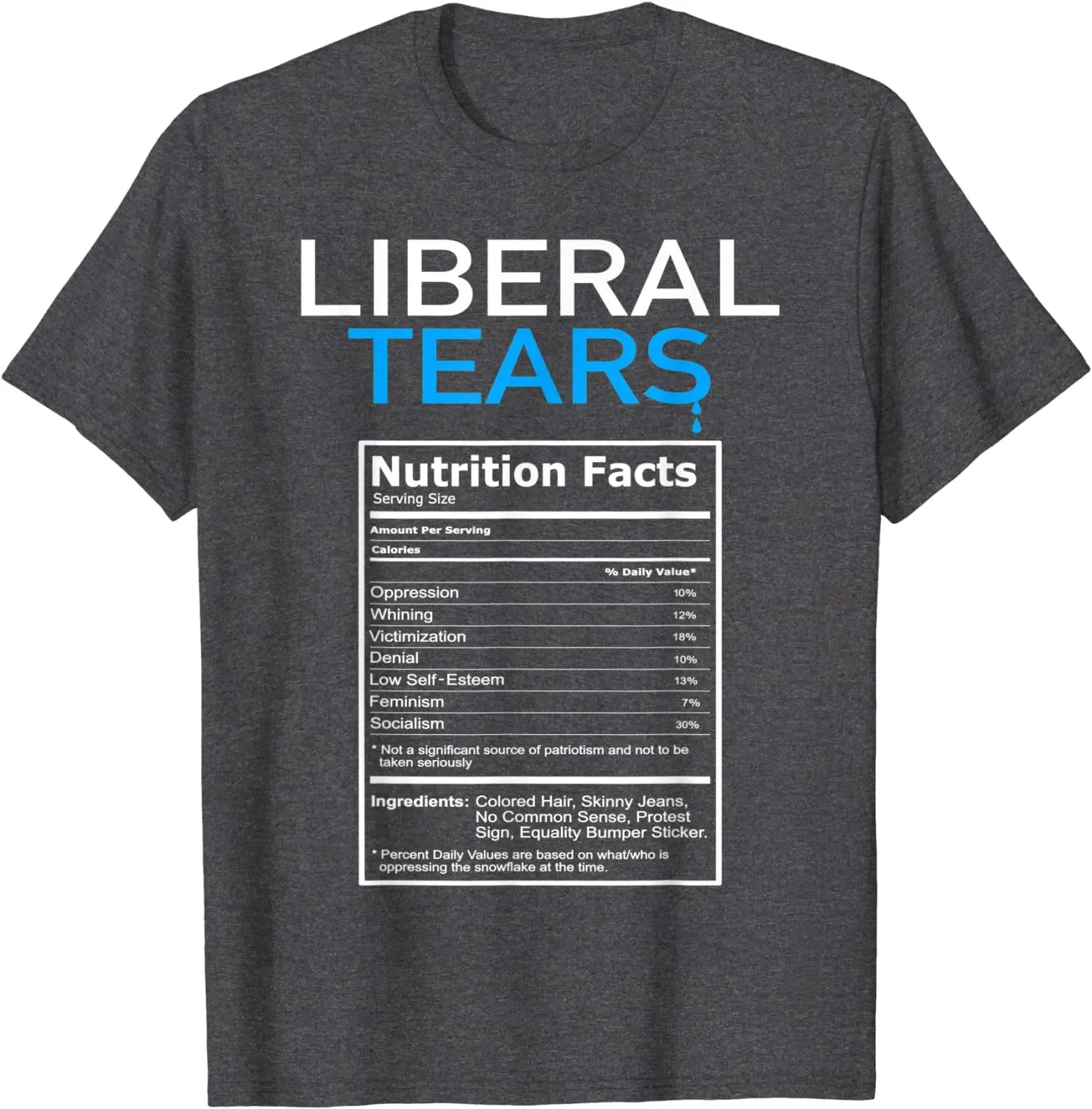 Liberal Tears Anti T-Shirt Vintage T Shirt Graphic T Shirts Streetwear Cotton Casual Daily Four Seasons Tees O-Neck