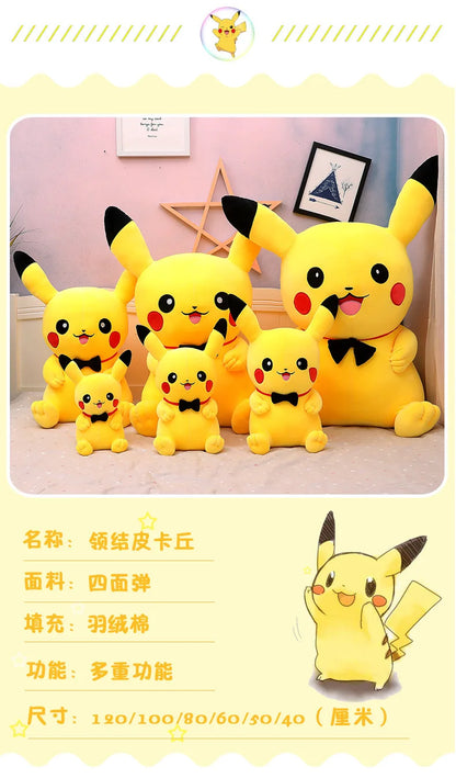 100cm Big Size Pokemon Large  Pikachu   Plush Toy Kawaii Stuffed Animal Soft Cartoon Doll Plushies Christmas Girls Gift